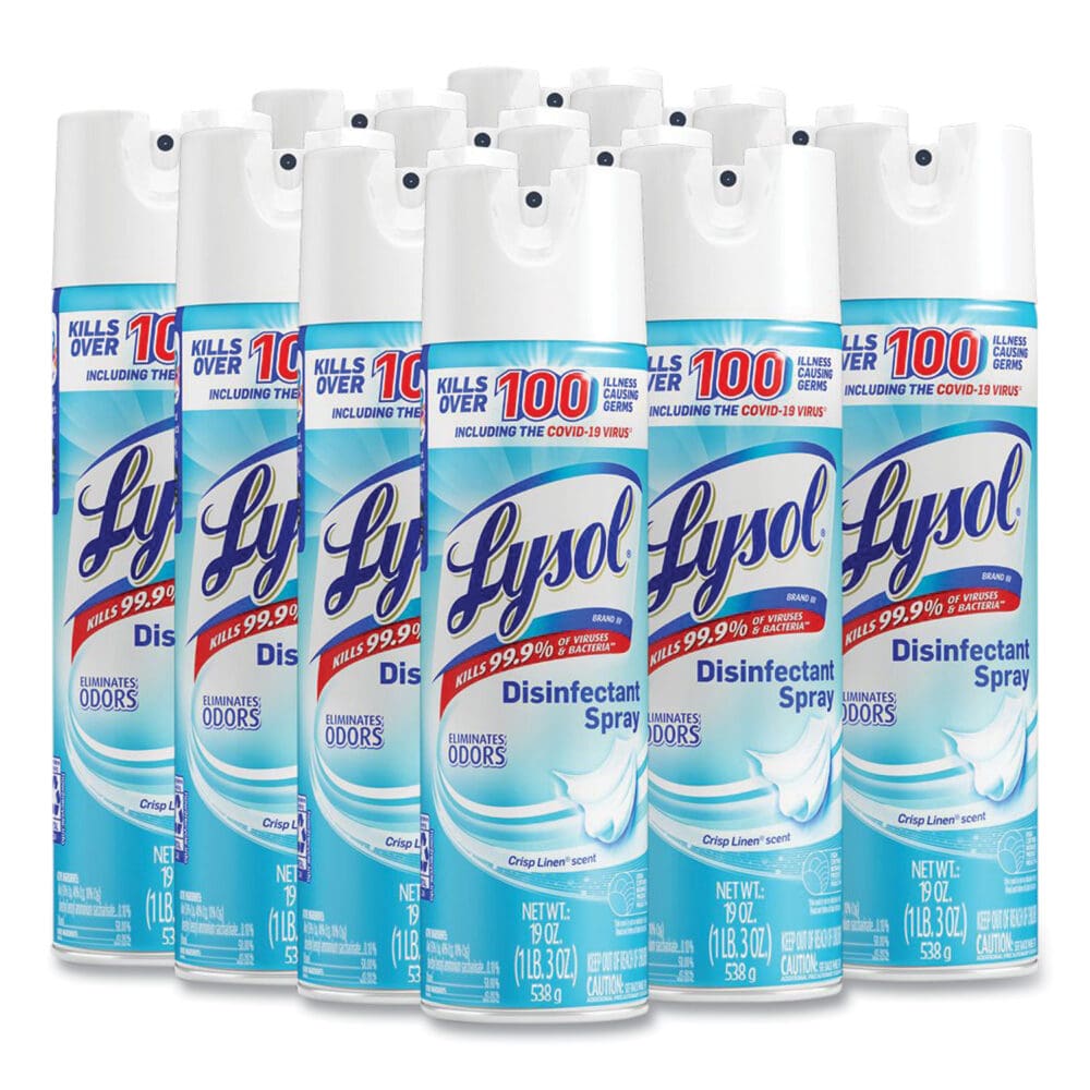 Disinfectant Spray, Crisp Linen Scent, 19 oz Aerosol Spray - Image 6