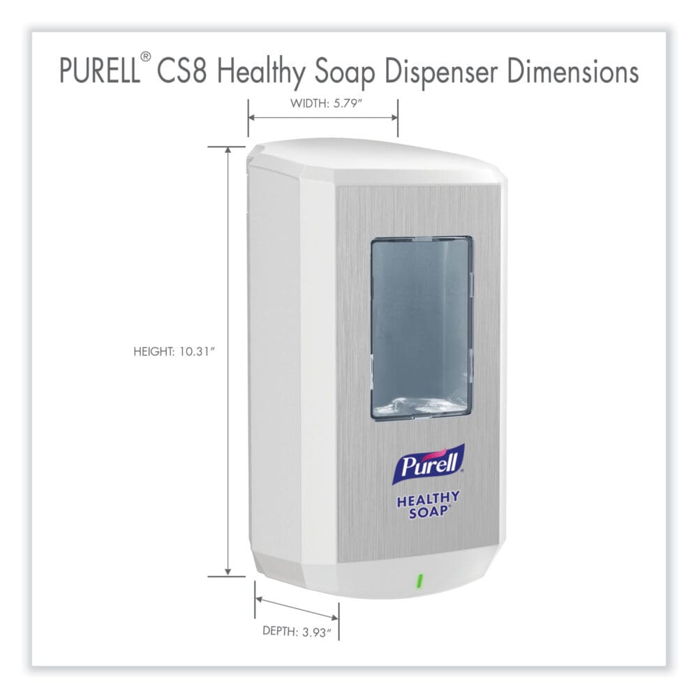 CS8 Soap Dispenser, 1,200 mL, 5.79 x 3.93 x 10.31, White - Image 5