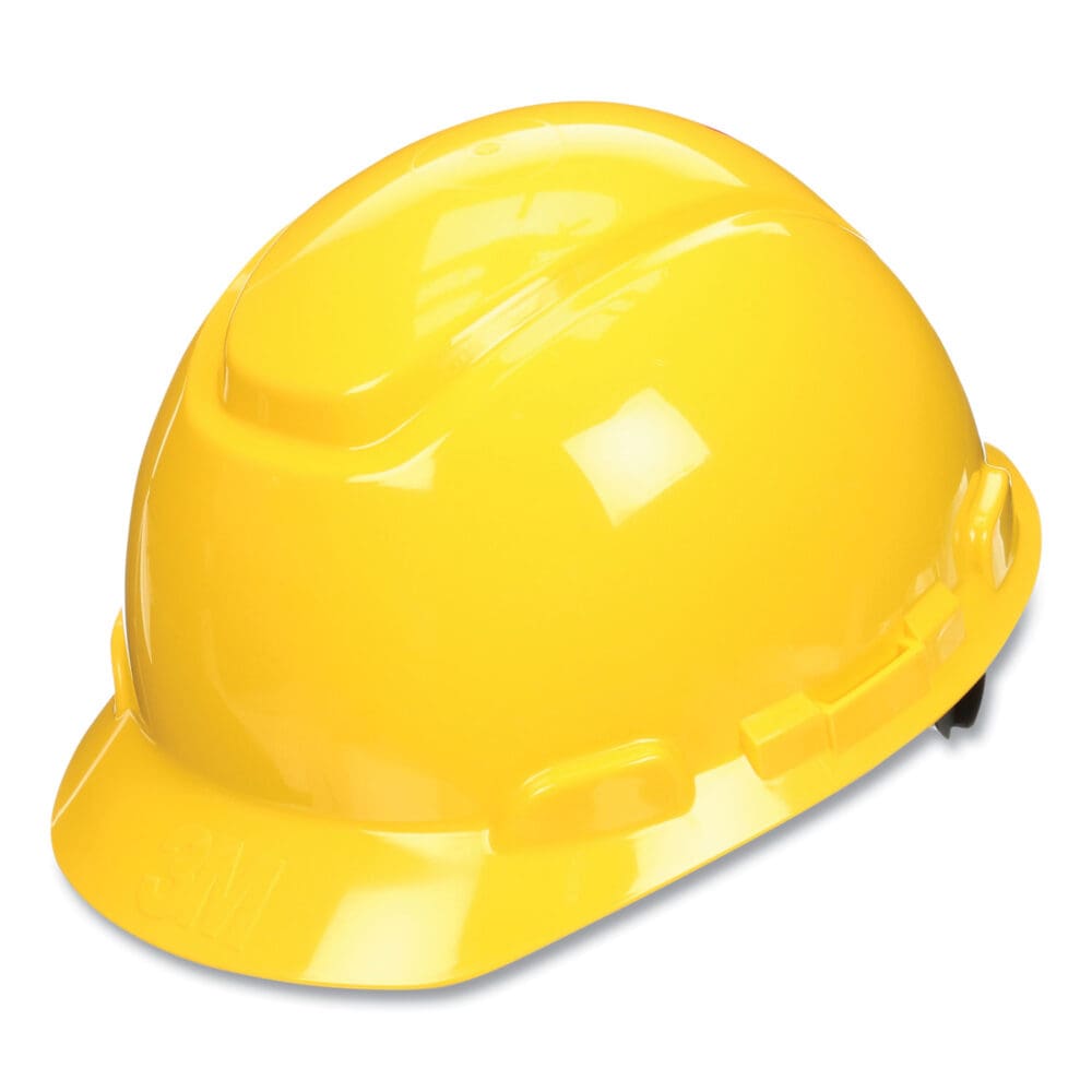 SecureFit Hard Hat with Uvicator, Four-Point Ratchet Suspension, Yellow - Image 3