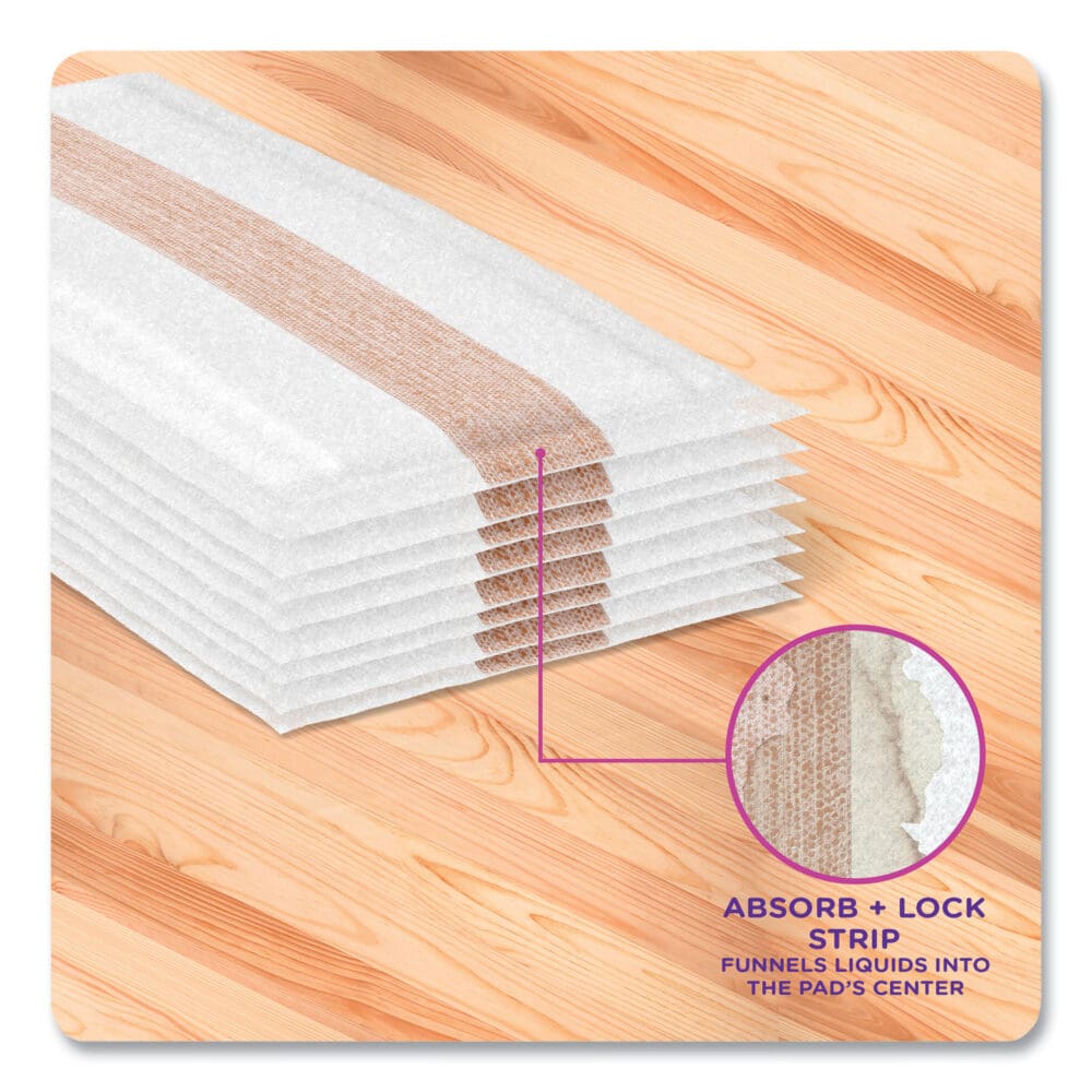 WetJet System Wood Mopping Pad, 5.4 x 11.3, White, 20/Pack - Image 6