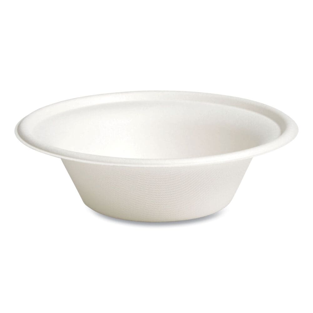 PFAS-Free Compostable Bagasse Bowls, 12 oz, White, 125/Pack - Image 2