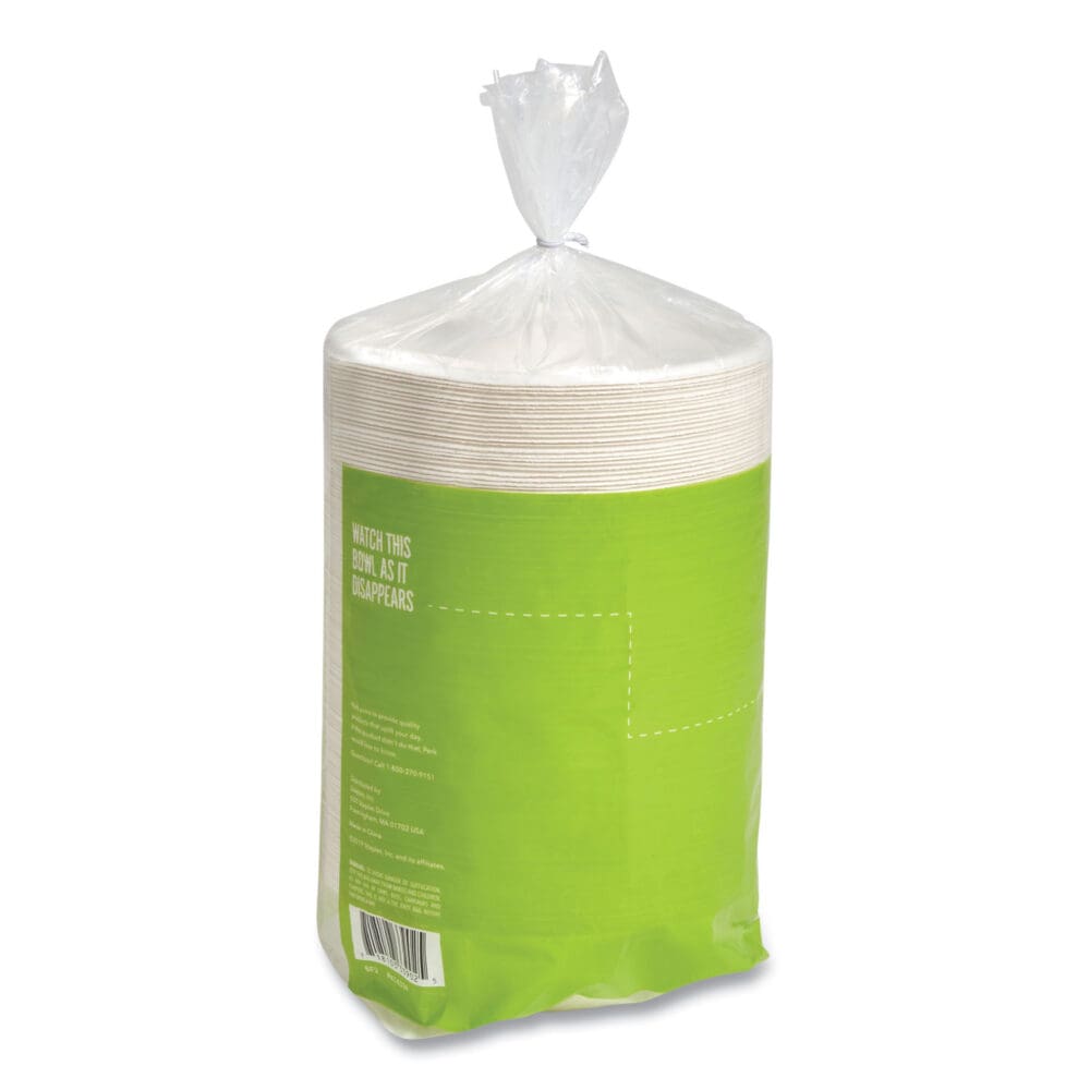 PFAS-Free Compostable Bagasse Bowls, 12 oz, White, 125/Pack - Image 3