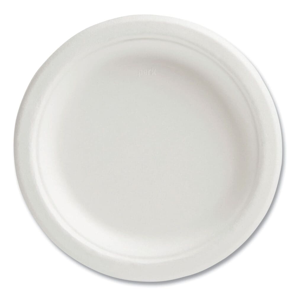 PFAS-Free Compostable Bagasse Plates, 6" dia, White, 250/Pack - Image 4