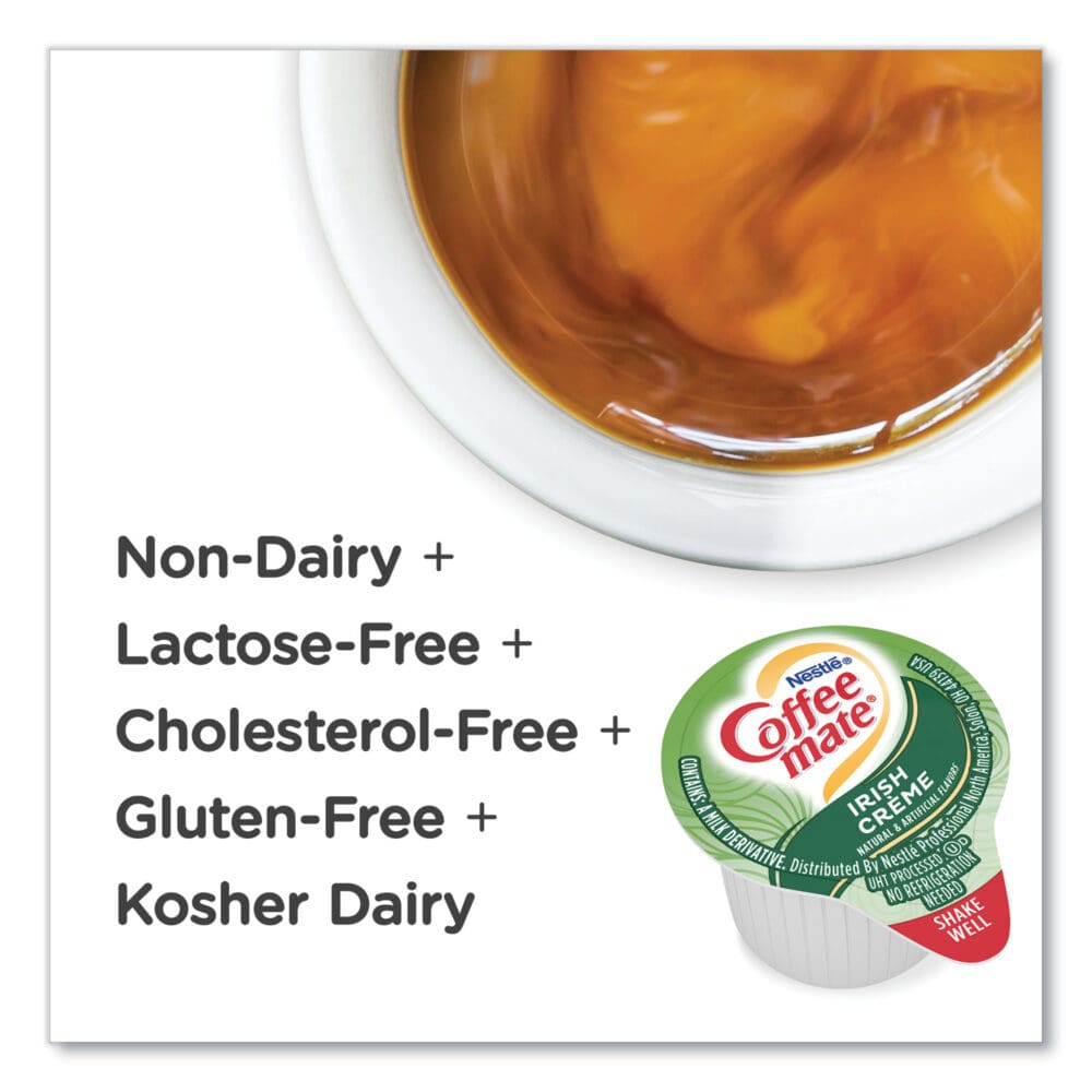 180 Count Bulk Liquid Coffee Creamer, Irish Creme, 0.38 oz, 180/Carton - Image 3