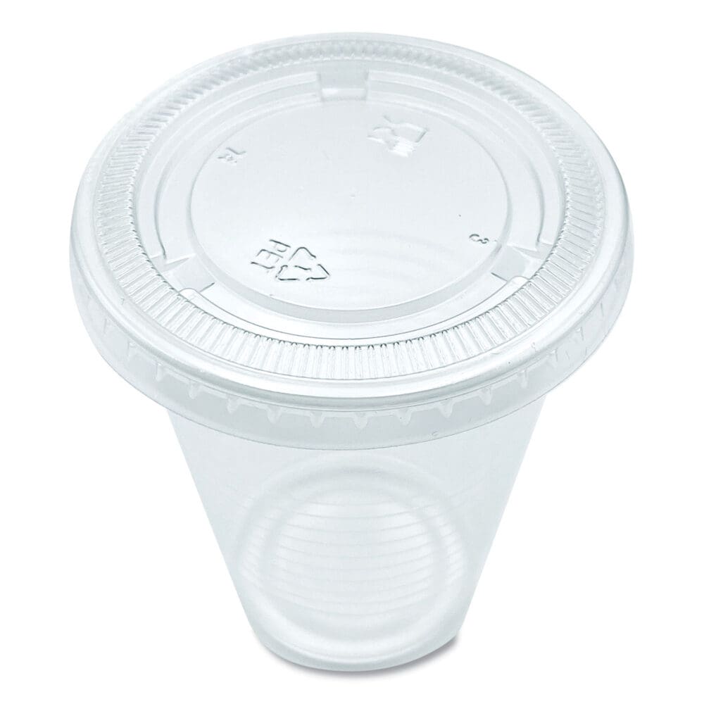 Souffle/Portion Cup Lids, Fits 3.25 oz to 5.5 oz Portion Cups, Clear, 2,500/Pack - Image 2