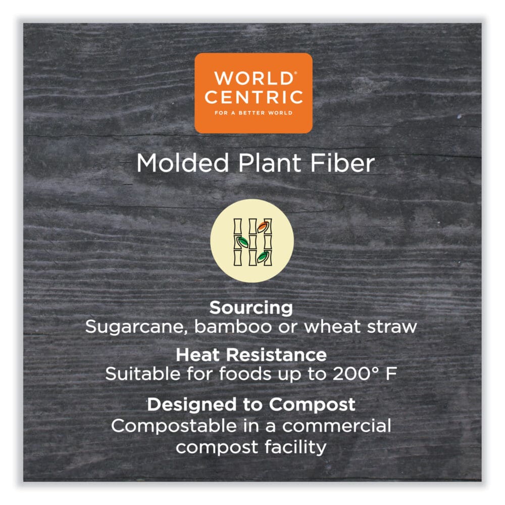 Fiber Plates, Plate, 9.1" Diameter, Natural, 1,000/Carton - Image 2
