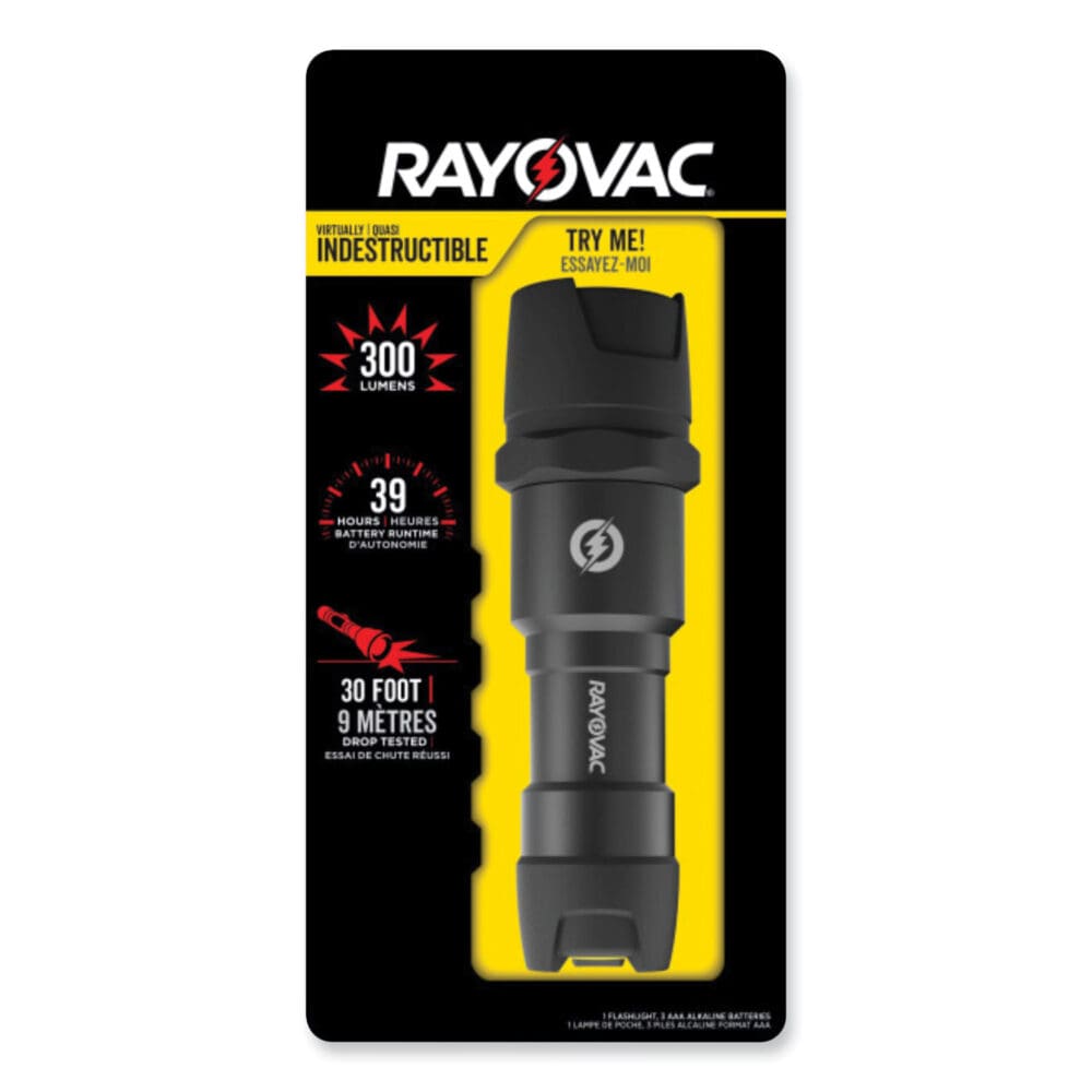 Virtually Indestructible LED Flashlight, 3 AAA Batteries (Included), Black - Image 2