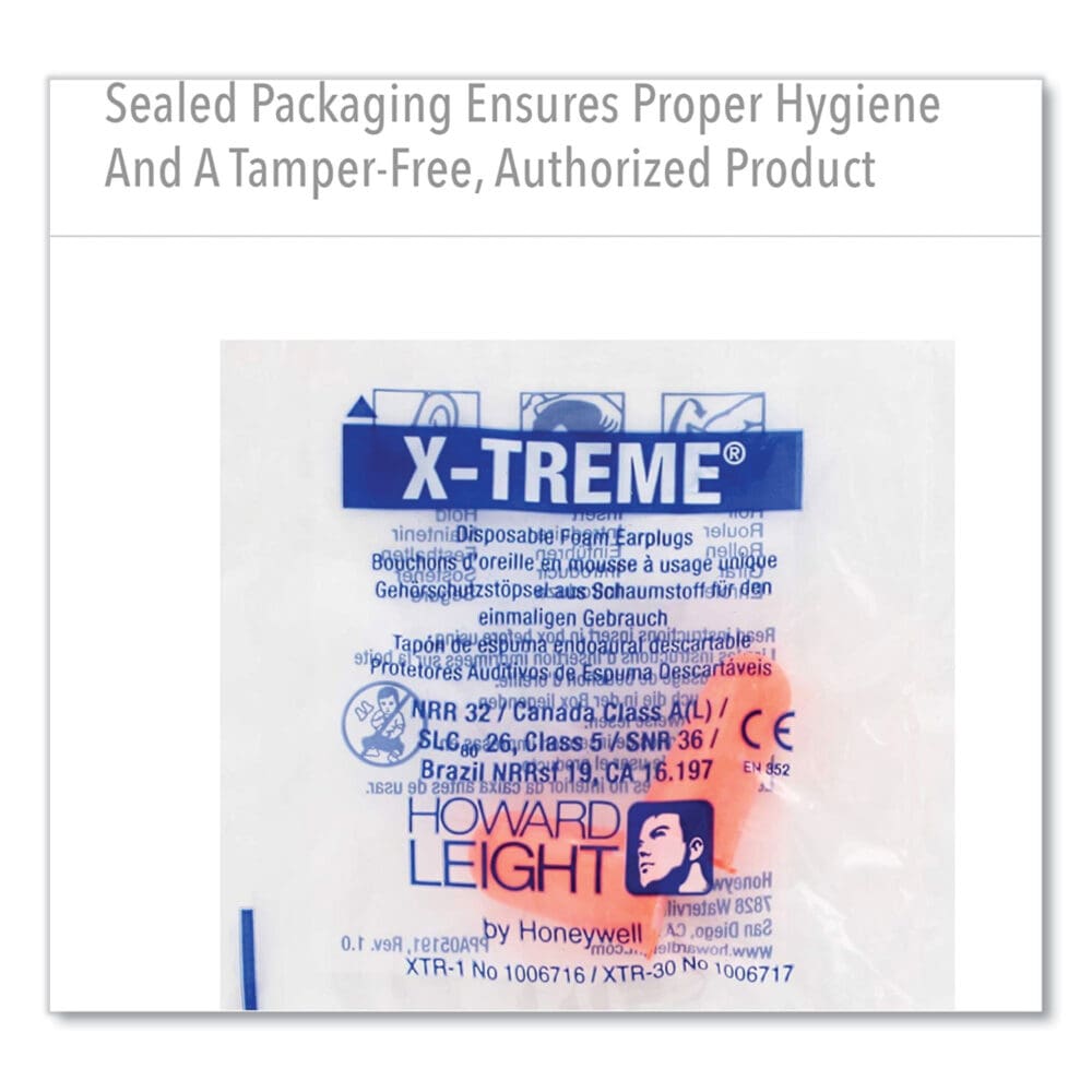 X-TREME Uncorded Disposable Earplugs, Uncorded, One Size Fits Most, 32 dB, Orange, 2,000/Carton - Image 4