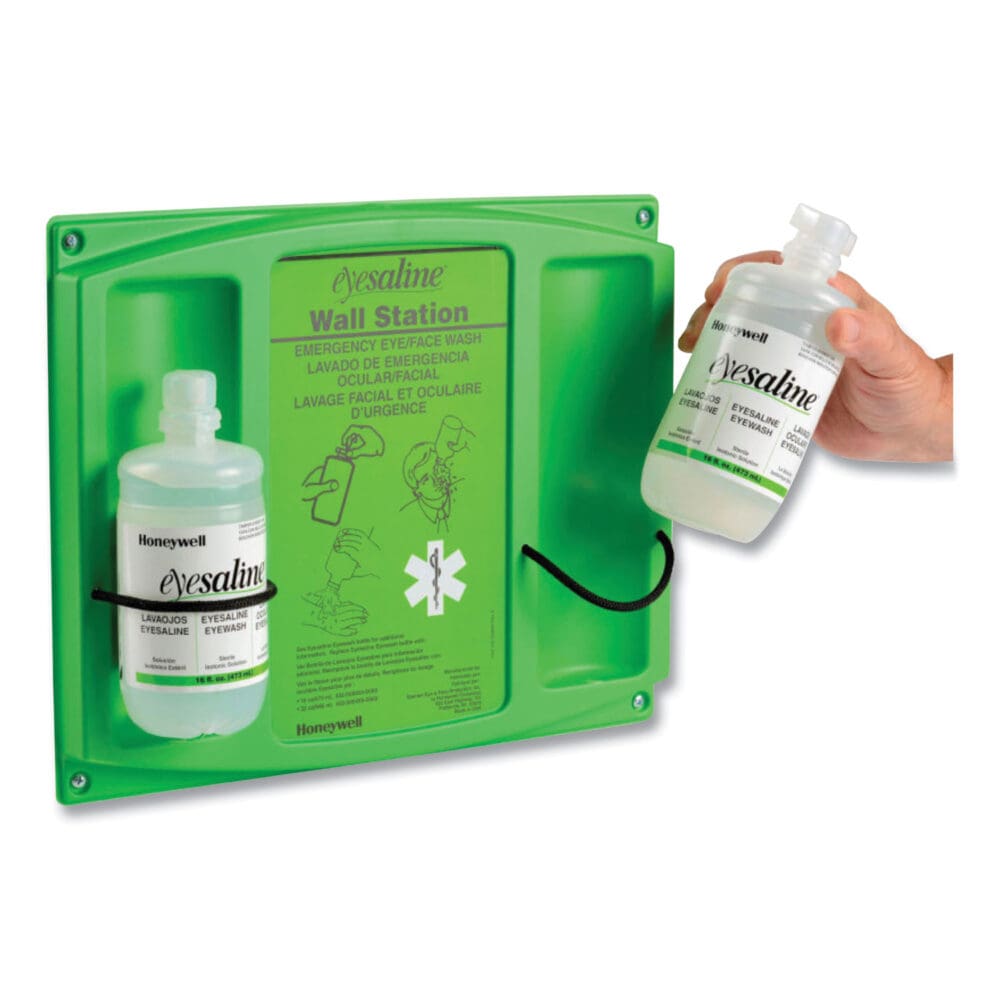 Double Bottle Sterile Saline Eye Wash Wall Station, 16 oz Bottles, 2 Bottles/Station, 4 Stations/Carton - Image 3