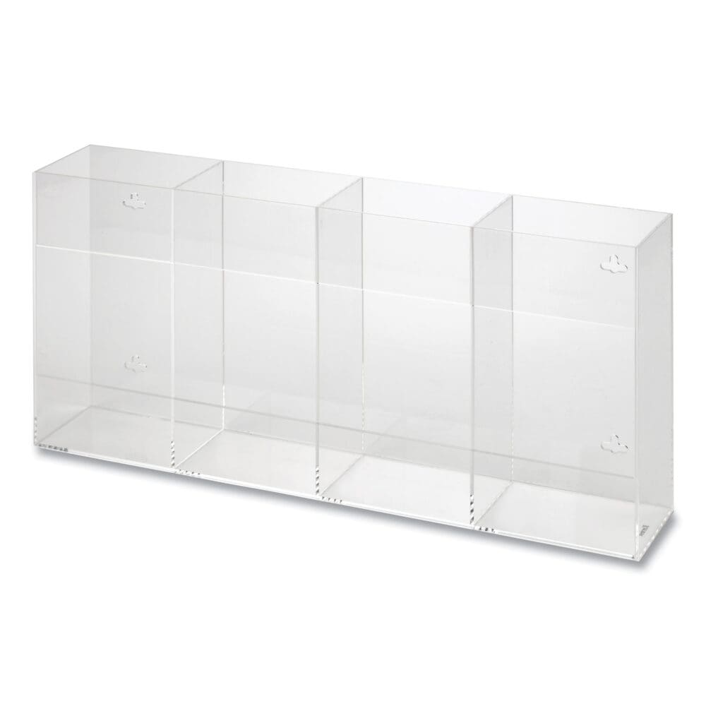 Quad Glove Dispenser, 10.5 x 4 x 21.25, Clear - Image 4