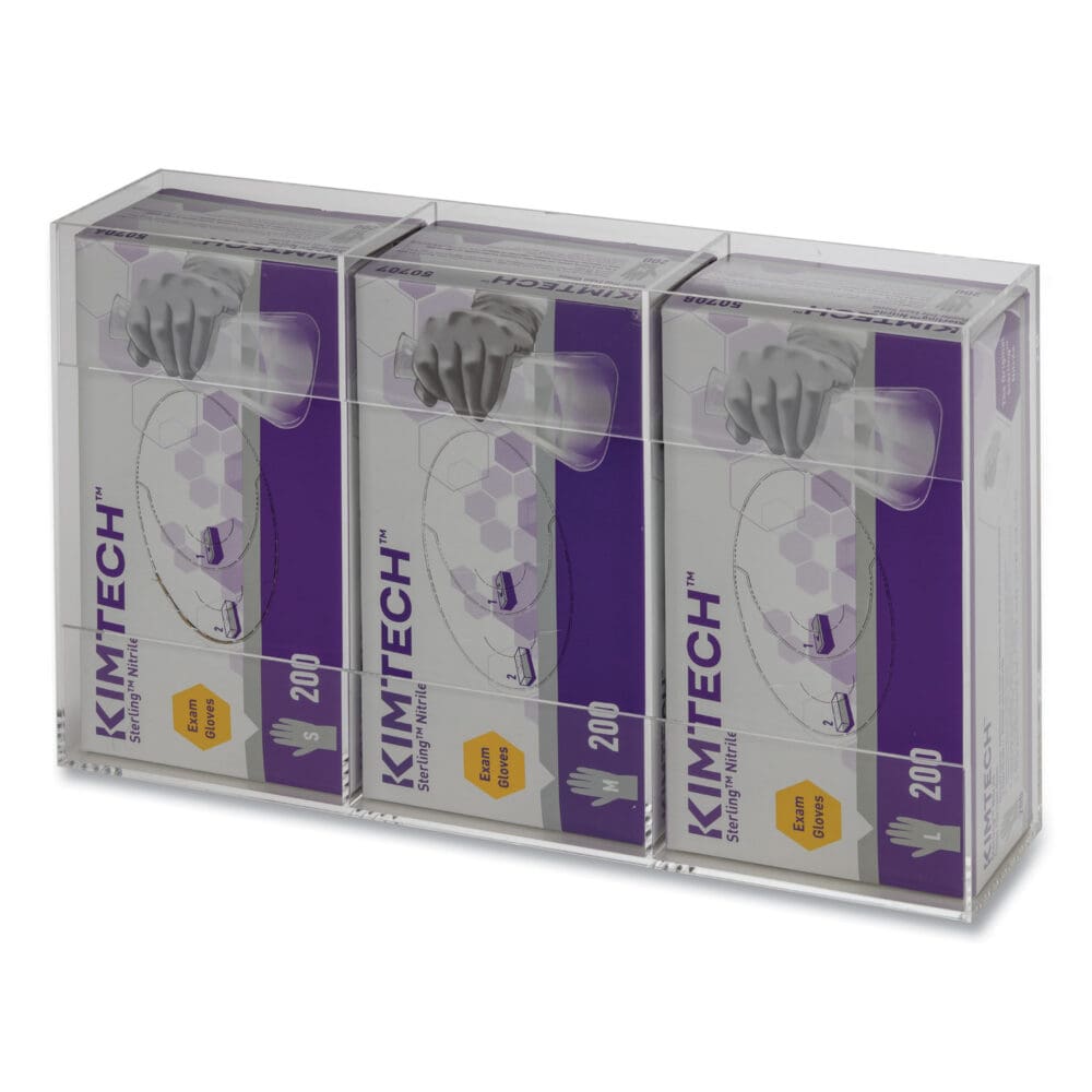 Triple Glove Dispenser, 10 x 4 x 16, Clear - Image 4