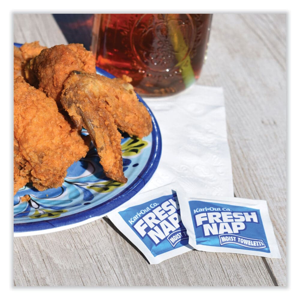 Fresh Nap Moist Towelettes, Individually Wrapped, 7 x 5, Citrus Scent, 1,000/Carton - Image 4