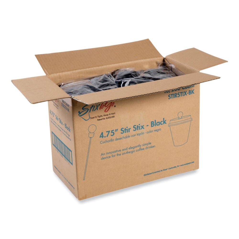 Beverage Plugs, 4.75", Black 2,000/Carton - Image 3