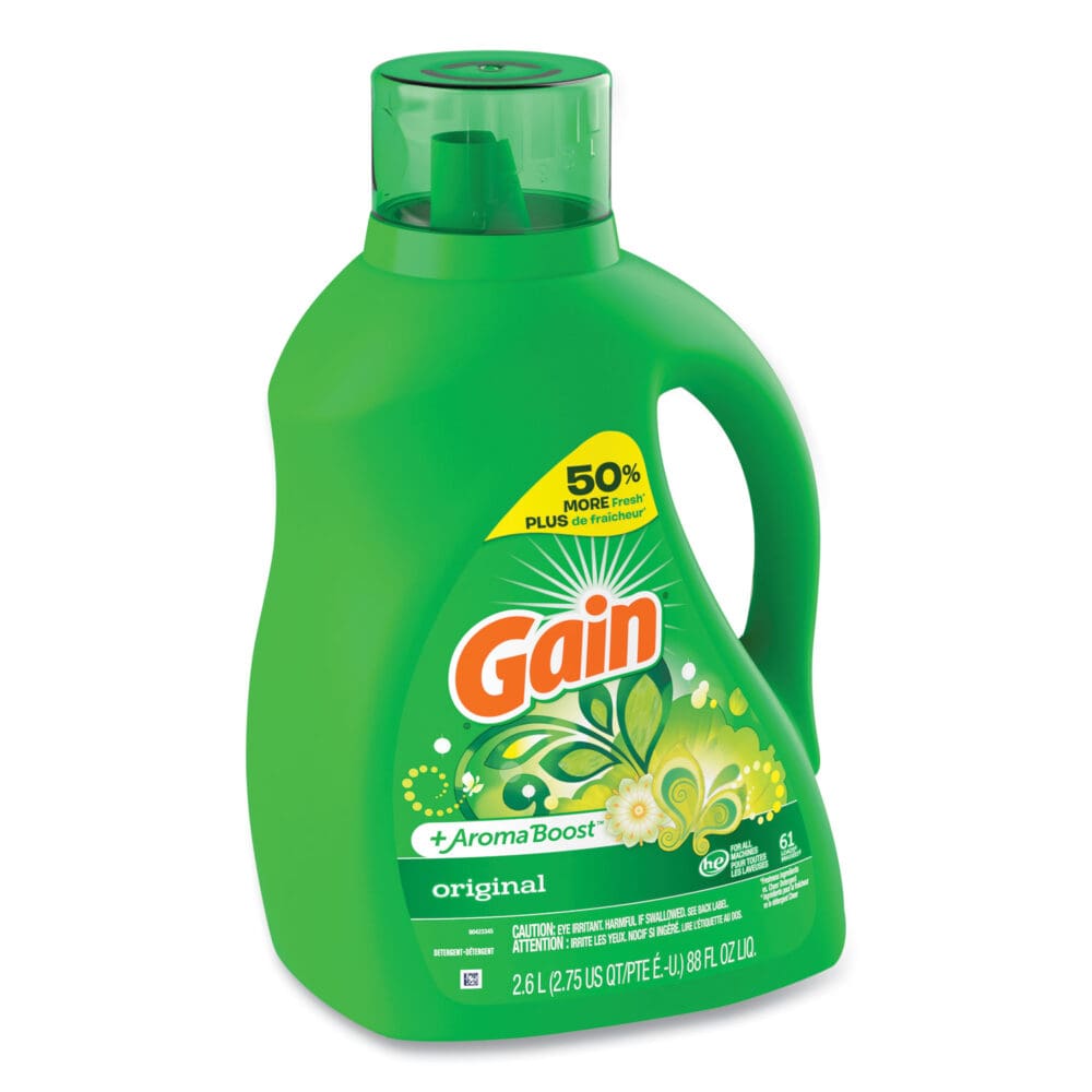 Liquid Laundry Detergent, Gain Original Scent, 88 oz Pour Bottle, 4/Carton - Image 2
