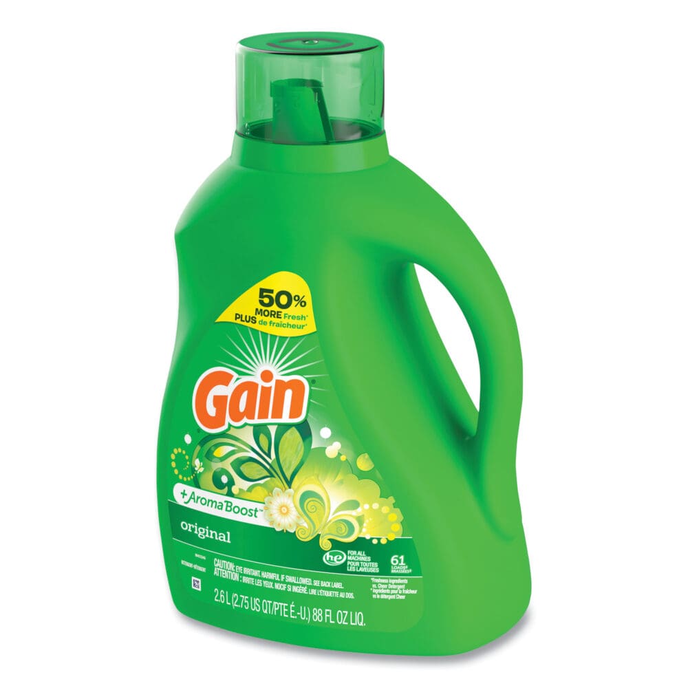 Liquid Laundry Detergent, Gain Original Scent, 88 oz Pour Bottle, 4/Carton - Image 3