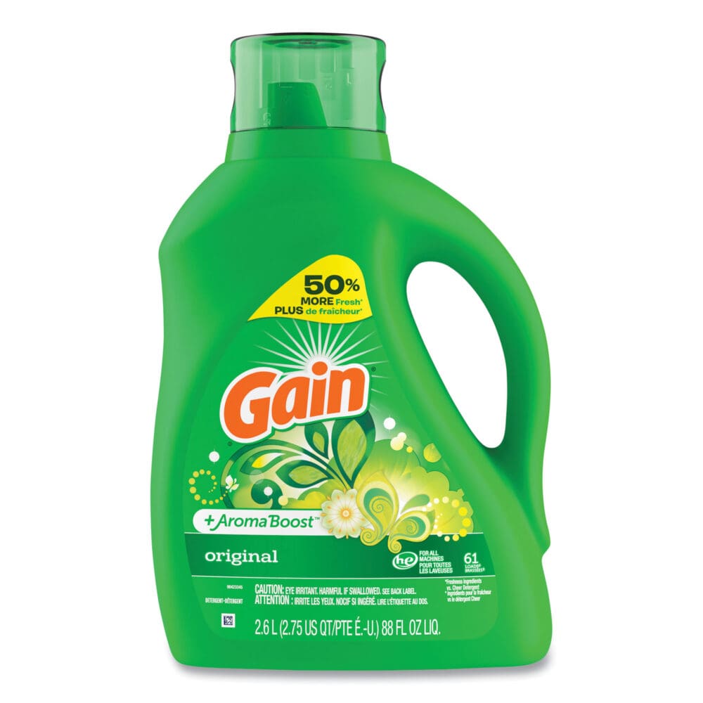 Liquid Laundry Detergent, Gain Original Scent, 88 oz Pour Bottle, 4/Carton - Image 10