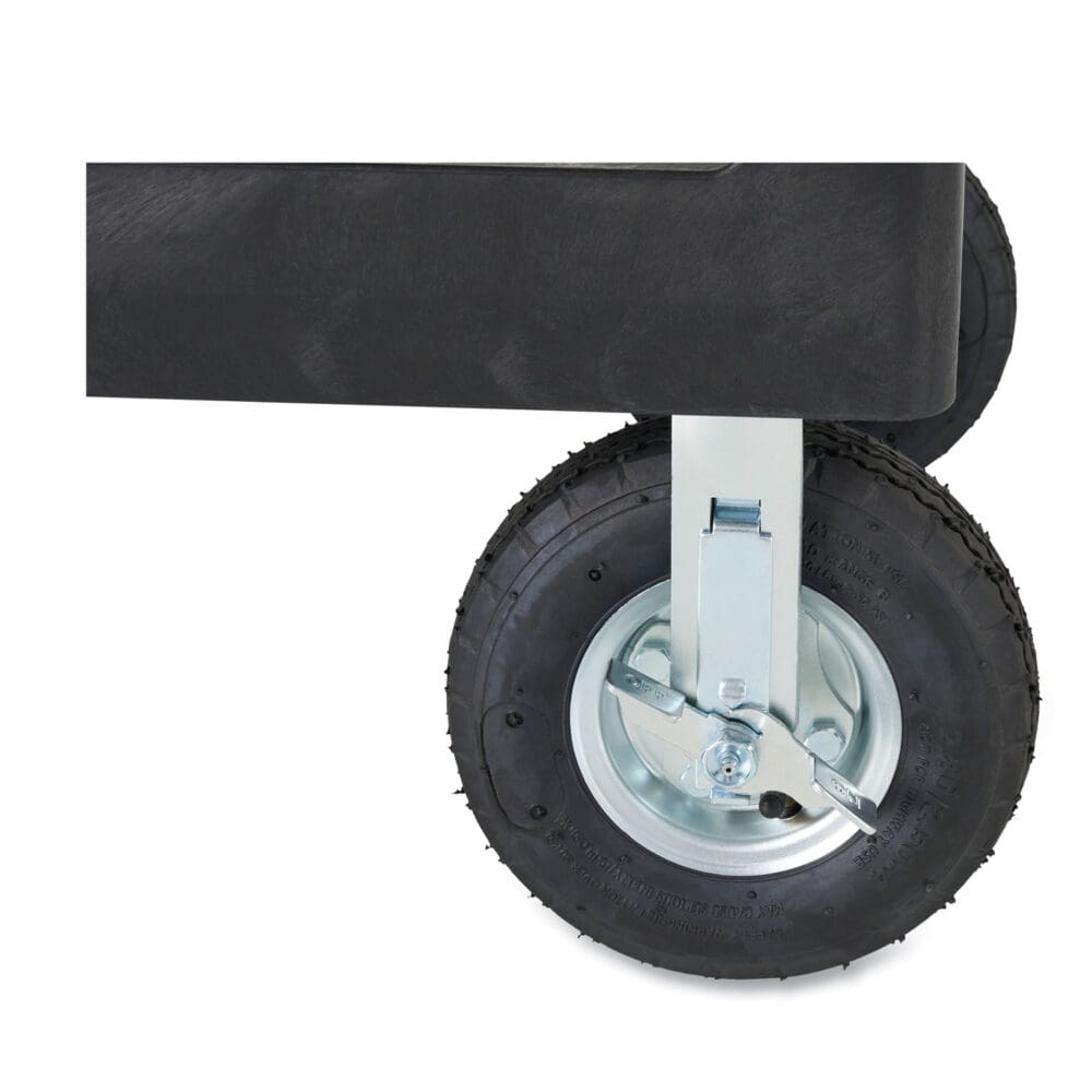 Heavy-Duty Utility Cart with Lipped Shelves, Plastic, 2 Shelves, 500 lb Capacity, 17.13" x 38.5" x 38.88", Black - Image 4