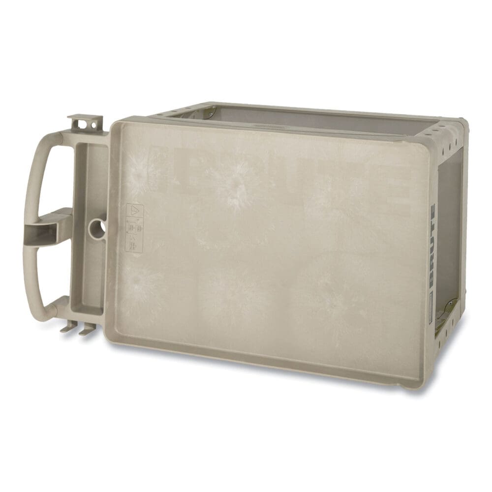 Heavy-Duty Utility Cart with Lipped Shelves, Plastic, 2 Shelves, 500 lb Capacity, 25.9" x 45.2" x 32.2", Beige - Image 5