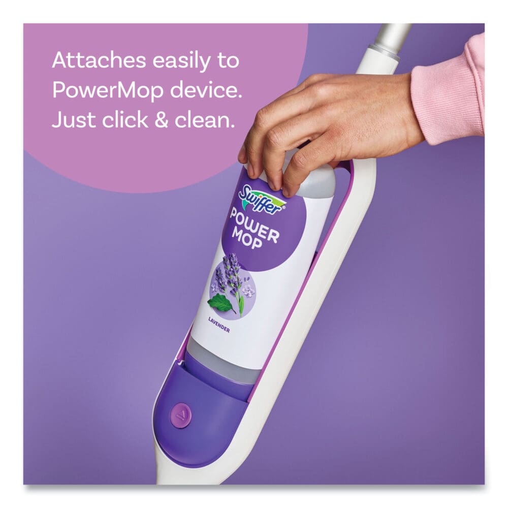 PowerMop Cleaning Solution and Pads Refill Pack, Lavender, 25.3 oz Bottle and 5 Pads per Pack, 4 Packs/Carton - Image 2
