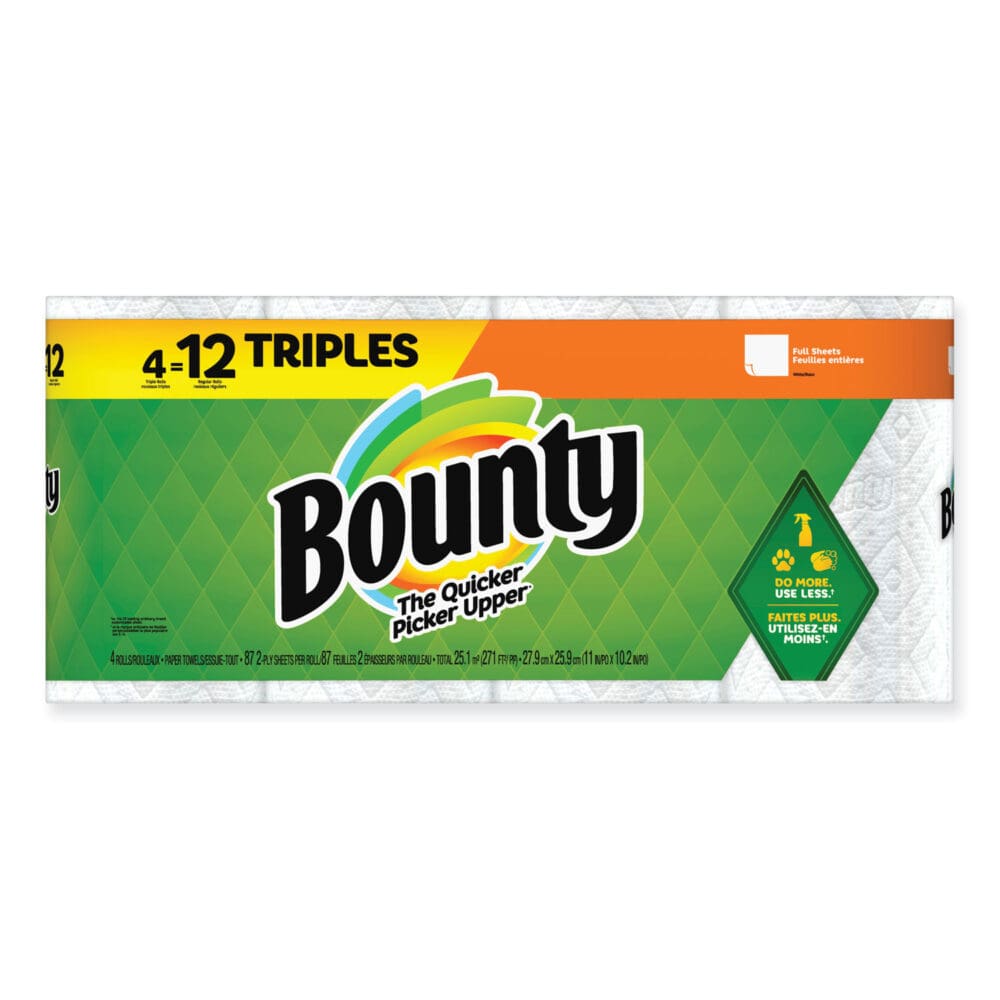 Kitchen Roll Paper Towels, 2-Ply, White, 10.5 x 11, 87 Sheets/Roll, 4 Triple Rolls/Pack, 6 Packs/Carton - Image 10