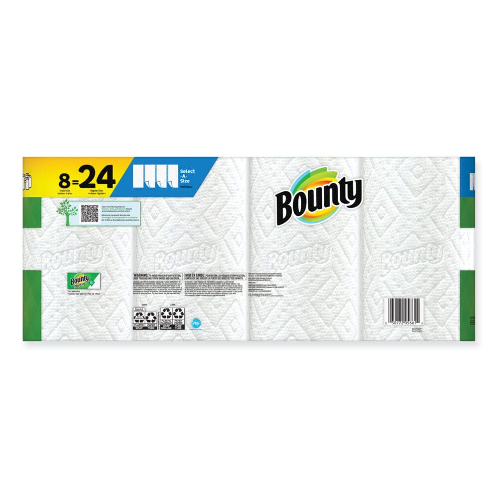 Select-a-Size Kitchen Roll Paper Towels, 2-Ply, White, 6 x 11, 135 Sheets/Roll, 8 Triple Rolls/Carton - Image 11