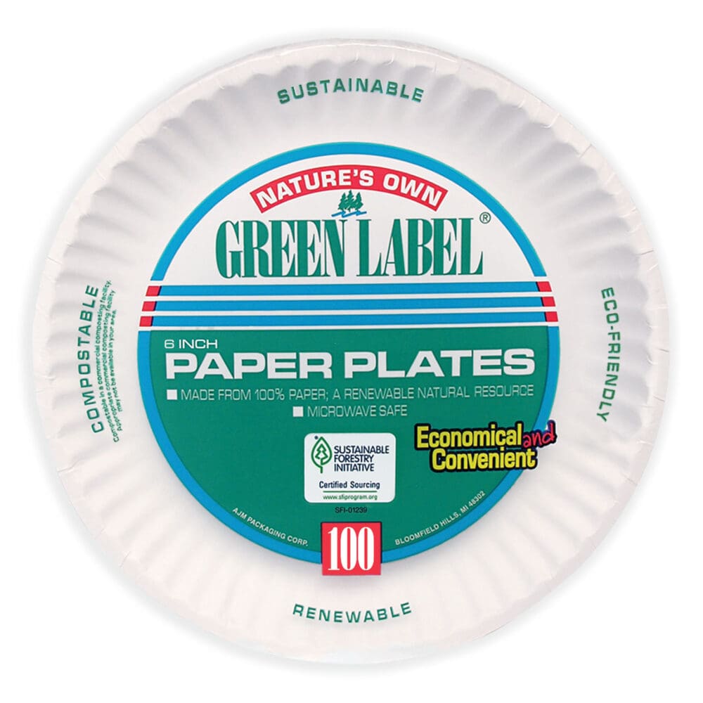 White Paper Plates, 6" dia, 100/Pack, 10 Packs/Carton - Image 7