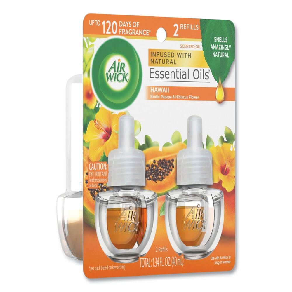Scented Oil Twin Refill, Hawai'i Exotic Papaya/Hibiscus Flower, 0.67 oz, 6/Carton - Image 2