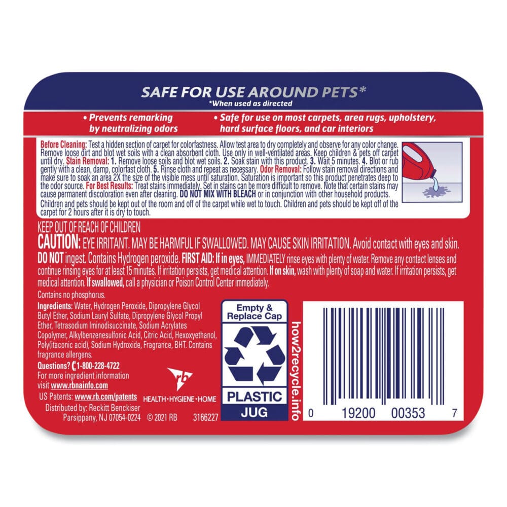 Pet Specialist Stain and Odor Remover, Citrus, 60 oz Refill Pour Bottle, 4/Carton - Image 4