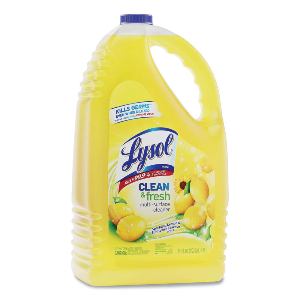 Clean and Fresh Multi-Surface Cleaner, Sparkling Lemon and Sunflower Essence, 144 oz Bottle, 4/Carton - Image 2