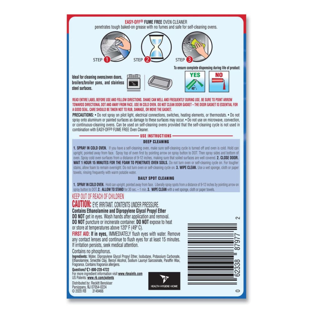 Fume-Free Oven Cleaner, Lemon Scent 14.5 oz Aerosol Spray, 12/Carton - Image 4