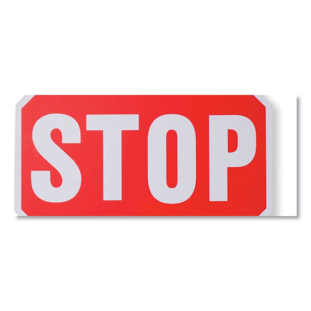 Handheld Stop Sign, 18" Red/White Face, White Graphics - Image 4