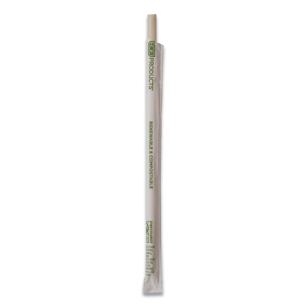 Renewable and Compostable PHA Straws, 10.25", Natural White, 1,250/Carton - Image 2