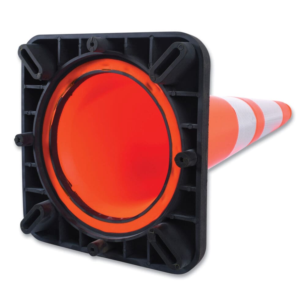 Traffic Cone, 10.75 x 10.75 x 28, Orange/Silver/Black - Image 2