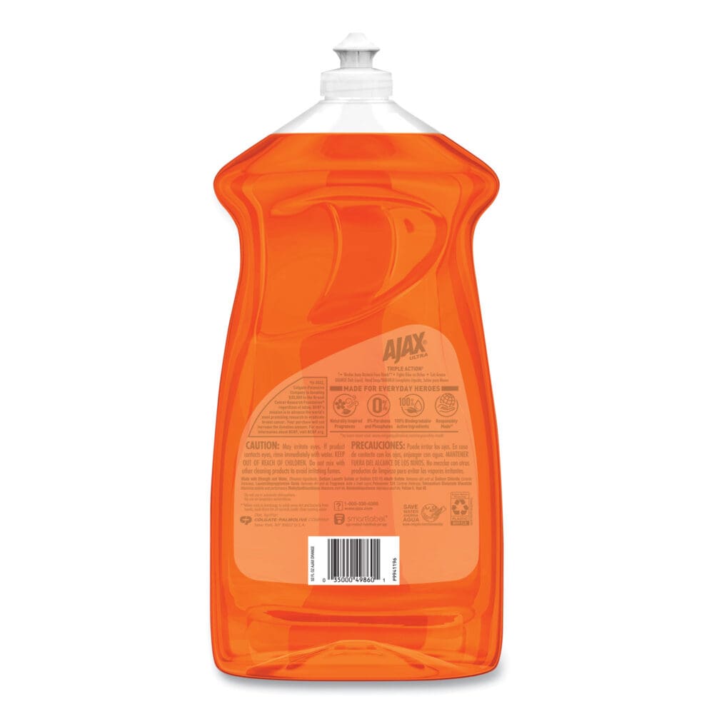 Dish Detergent, Liquid, Antibacterial, Orange, 52 oz, Bottle, 6/Carton - Image 2
