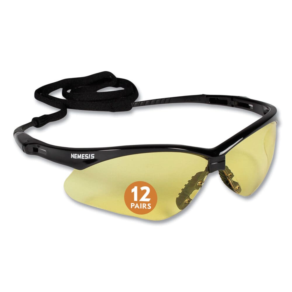 Nemesis Safety Glasses, Black Frame, Amber Lens - Image 3