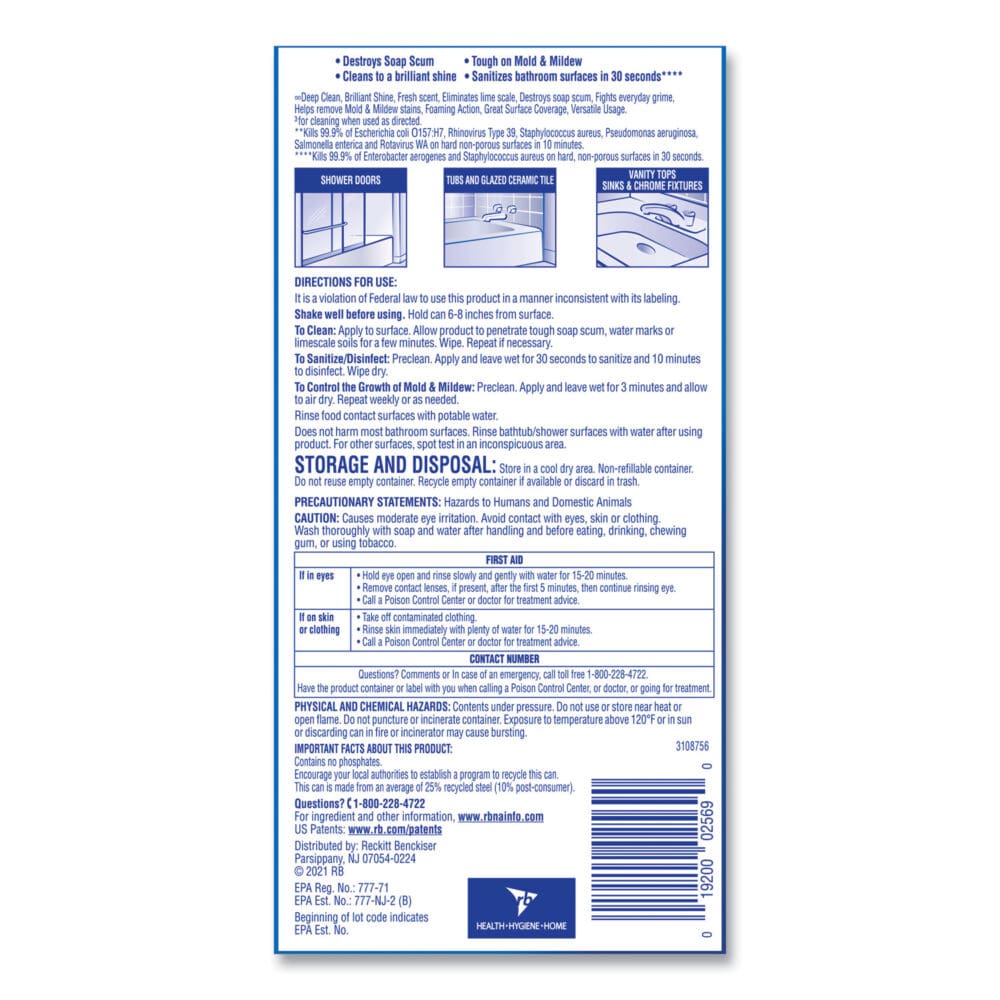 Power Foam Bathroom Cleaner, 24 oz Aerosol Spray - Image 3
