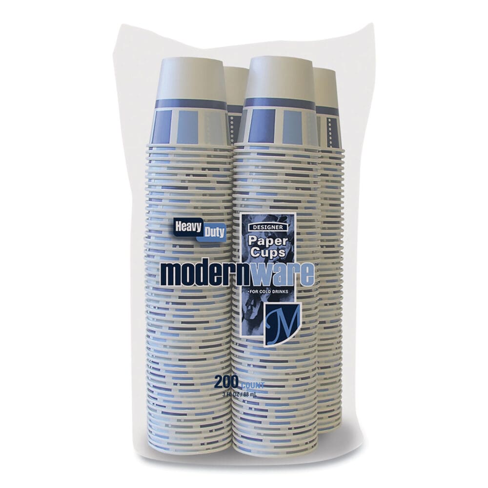 Heavy Duty Cold Cups, 3 oz, Modernware Design, 2,400/Carton - Image 3
