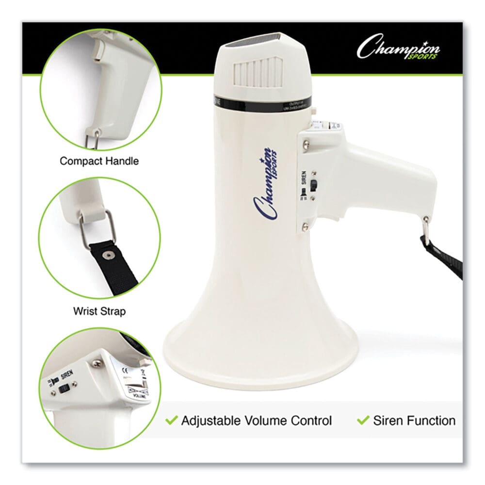 Megaphone, 4 W to 8 W, 400 yds Range, White - Image 8
