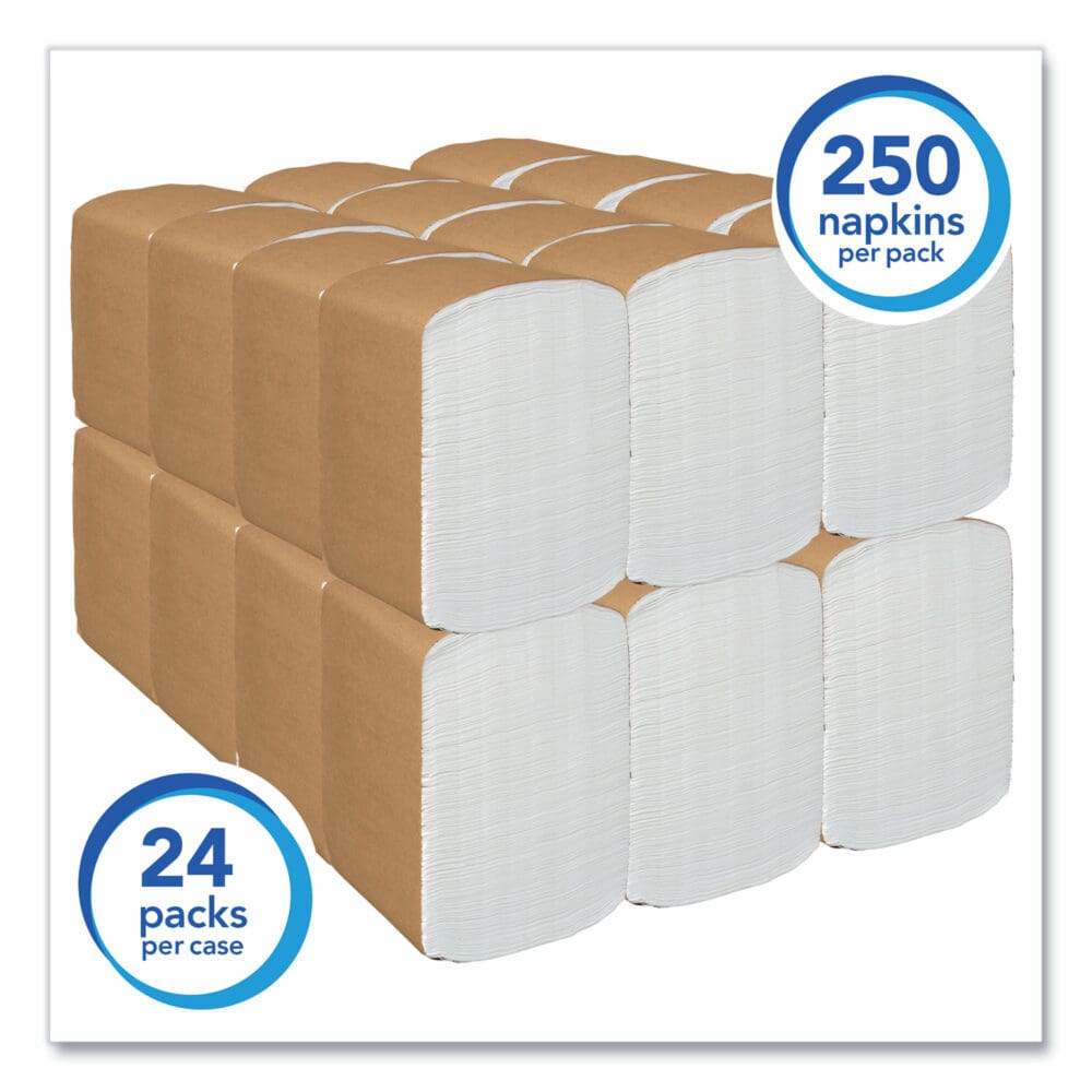 Full Fold Dispenser Napkins, 1-Ply, 13 x 12, White, 375/Pack, 16 Packs/Carton - Image 6