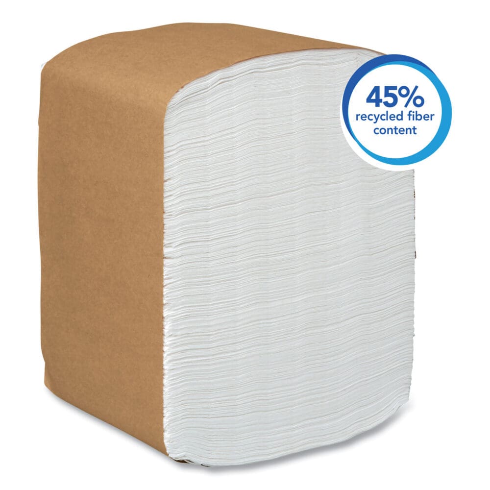 Full-Fold Dispenser Napkins, 1-Ply, 12 x 17, White, 400/Pack, 15 Packs/Carton - Image 3