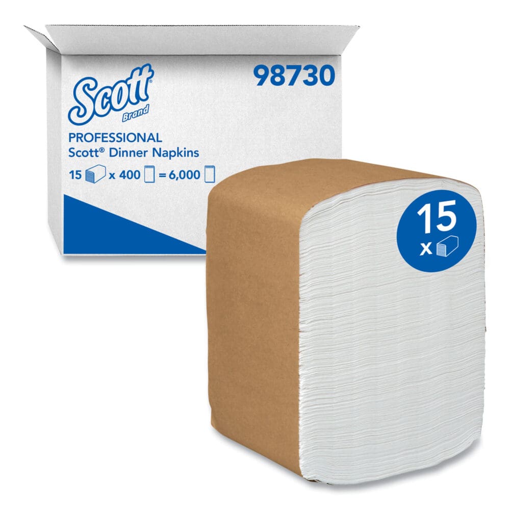Full-Fold Dispenser Napkins, 1-Ply, 12 x 17, White, 400/Pack, 15 Packs/Carton - Image 7