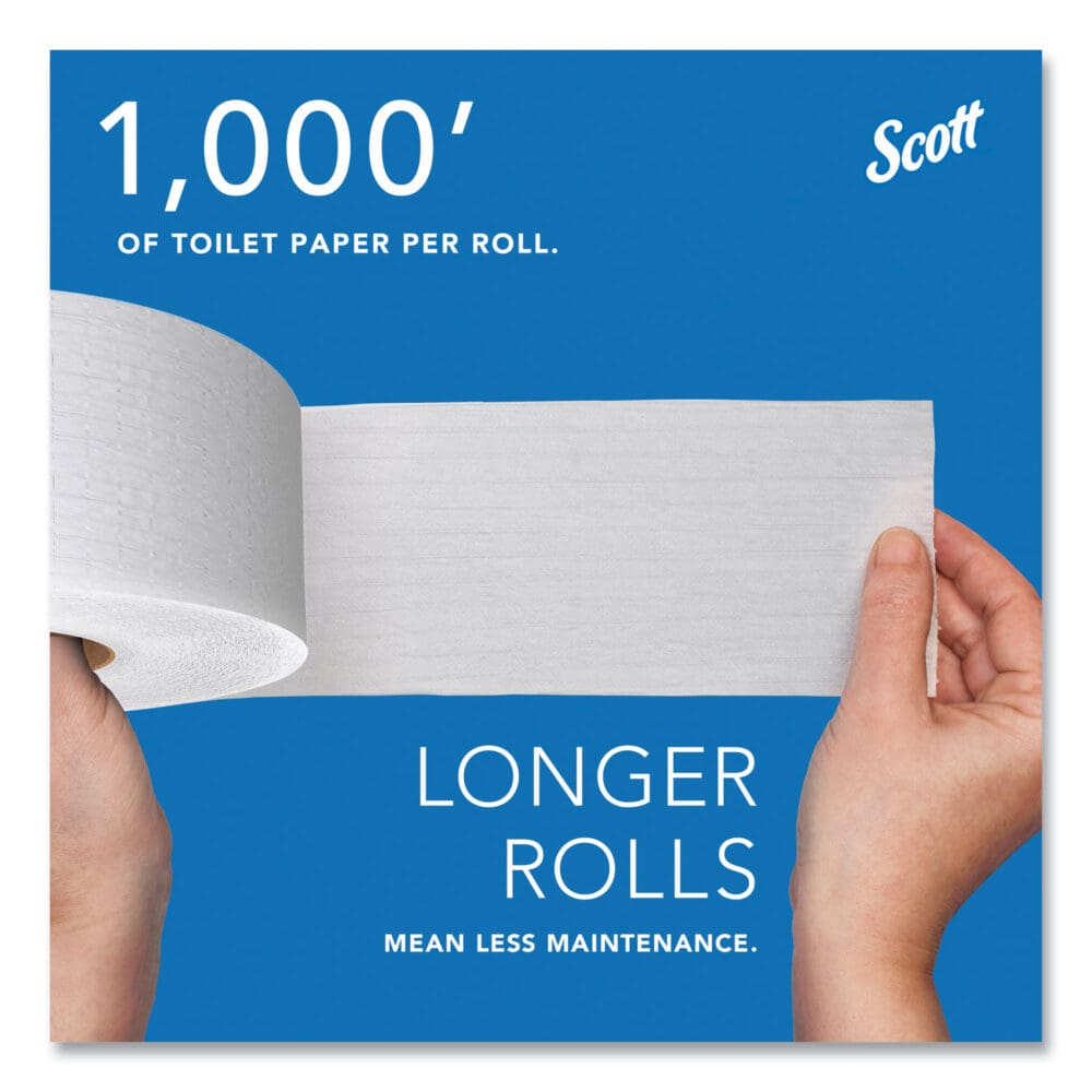 Essential JRT Jumbo Roll Bathroom Tissue, Septic Safe, 2-Ply, White, 3.55" x 1,000 ft, 4 Rolls/Carton - Image 6