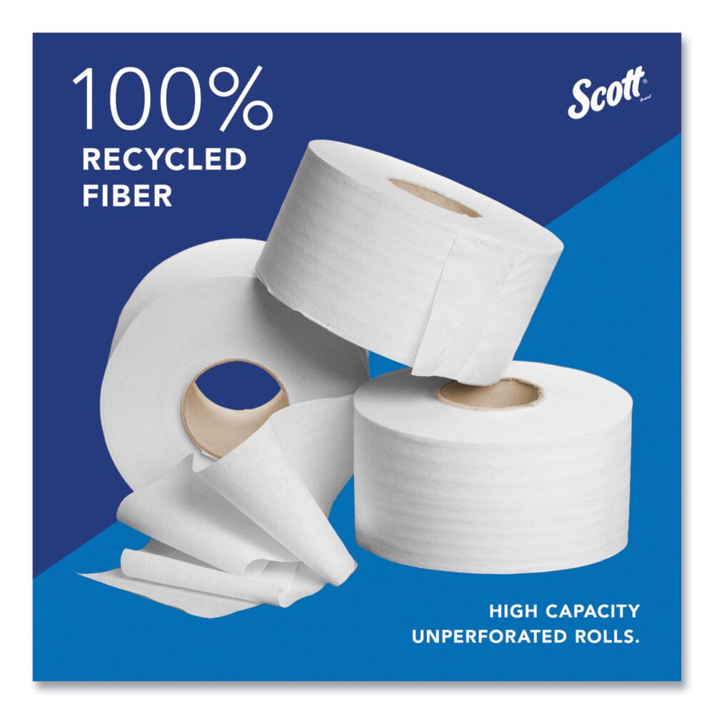 Essential 100% Recycled Fiber JRT Bathroom Tissue for Business, Septic Safe, 2-Ply, White, 3.55" x 1,000 ft, 12 Rolls/Carton - Image 5
