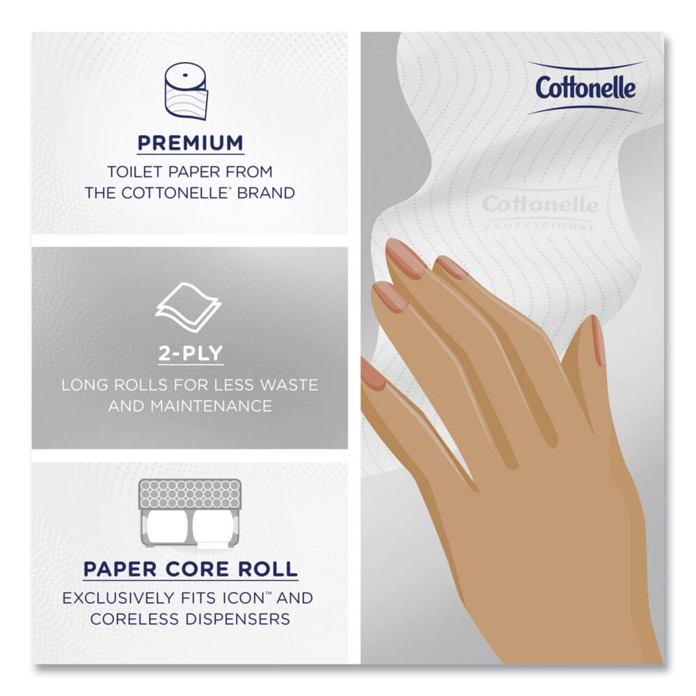 Clean Care Bathroom Tissue, Septic Safe, 2-Ply, White, 900 Sheets/Roll, 36 Rolls/Carton - Image 9