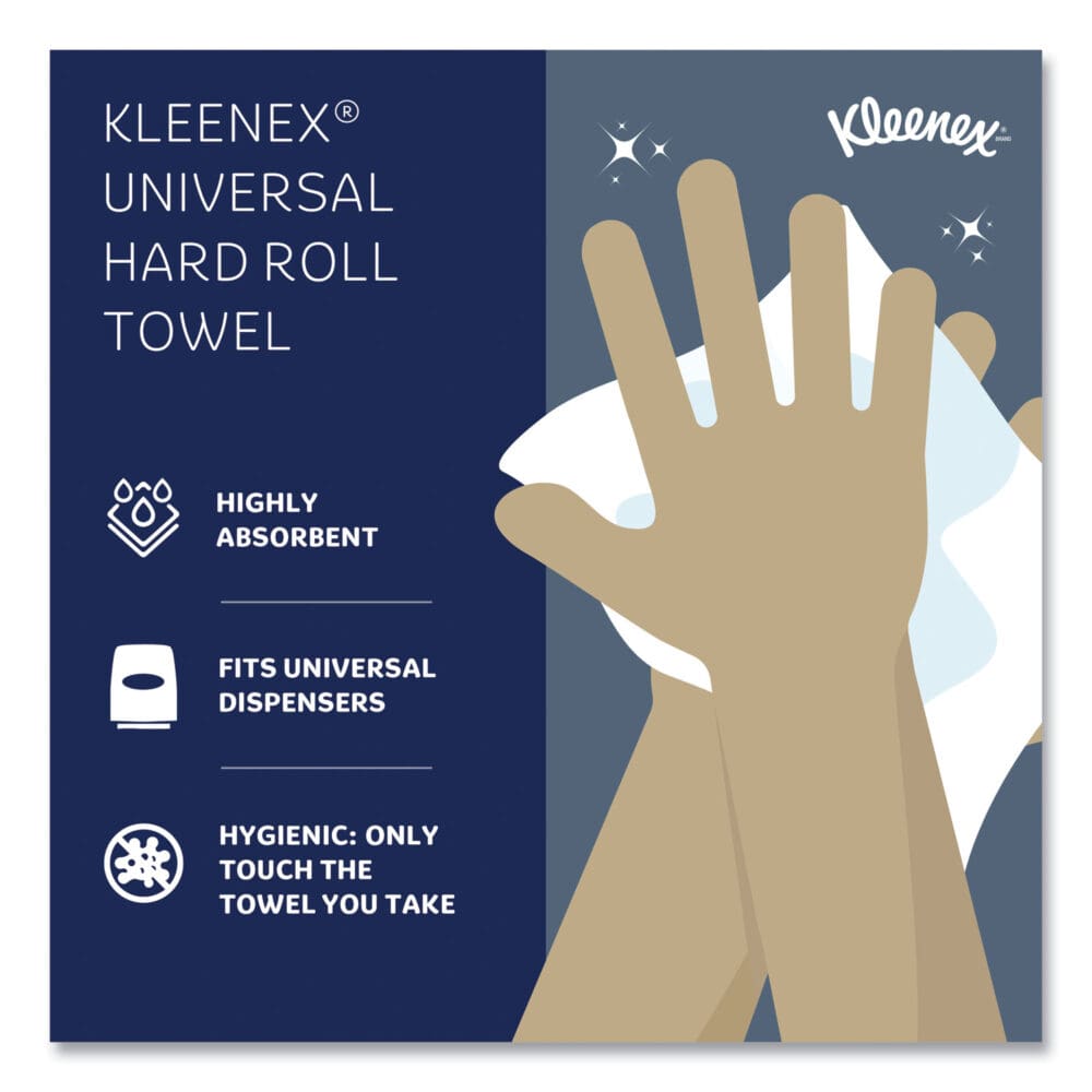 Hard Roll Paper Towels with Premium Absorbency Pockets, 1-Ply, 8" x 600 ft, 1.75" Core, White, 6 Rolls/Carton - Image 9
