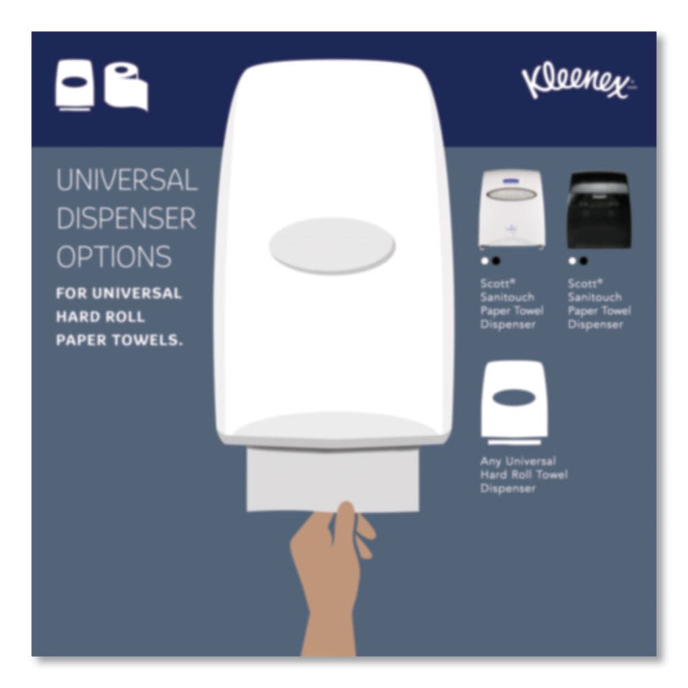 Hard Roll Paper Towels with Premium Absorbency Pockets, 1-Ply, 8" x 600 ft, 1.75" Core, White, 6 Rolls/Carton - Image 7