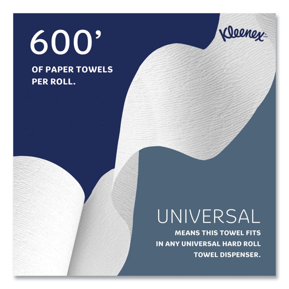 Hard Roll Paper Towels with Premium Absorbency Pockets, 1-Ply, 8" x 600 ft, 1.75" Core, White, 6 Rolls/Carton - Image 6