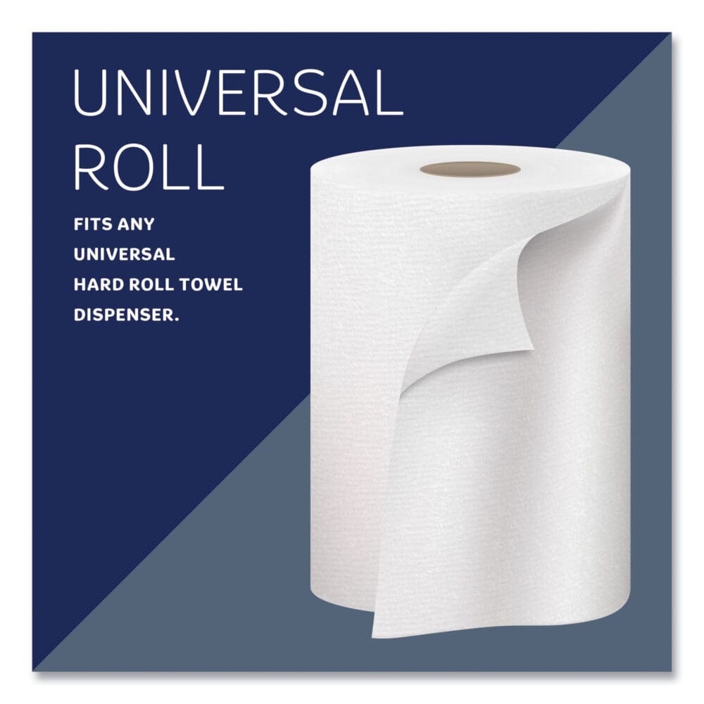 Hard Roll Paper Towels with Premium Absorbency Pockets, 1-Ply, 8" x 600 ft, 1.75" Core, White, 6 Rolls/Carton - Image 3