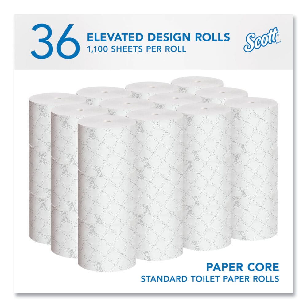 Pro Small Core High Capacity/SRB Bath Tissue, Septic Safe, 2-Ply, White, 1,100 Sheets/Roll, 36 Rolls/Carton - Image 11
