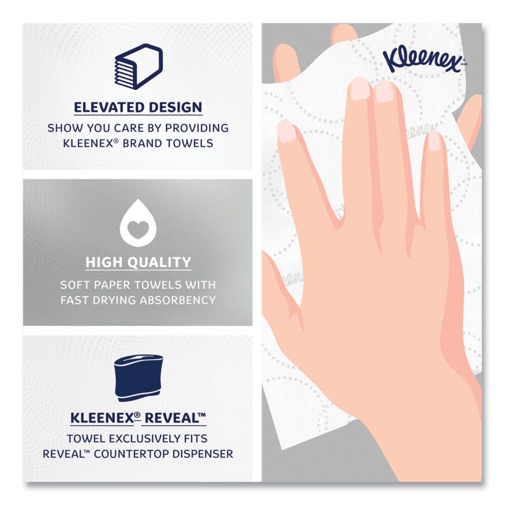 Reveal Multi-Fold Towels, 2-Ply, 8 x 9.4, White, 16/Carton - Image 9